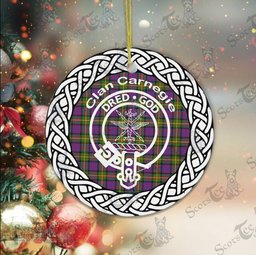 Carnegie Clan Tartan Crest Badge Plaid Ornament Gift. Christmas Tree Ornament Carnegie Clan Tartan Ornament Great Calder Ornaments Gift