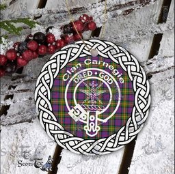 Carnegie Clan Tartan Crest Badge Plaid Ornament Gift. Christmas Tree Ornament Carnegie Clan Tartan Ornament Great Calder Ornaments Gift