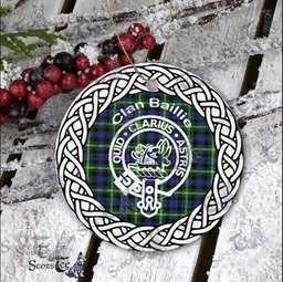 Baillie Clan Tartan Crest Badge Plaid Ornament Gift. Christmas Tree Ornament Baillie Clan Tartan Ornament Great Christmas Ornaments Gift