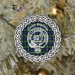 Baillie Clan Tartan Crest Badge Plaid Ornament Gift. Christmas Tree Ornament Baillie Clan Tartan Ornament Great Christmas Ornaments Gift