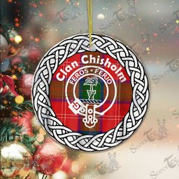 Chisholm Clan Tartan Crest Badge Plaid Ornament Gift. Christmas Tree Ornament Chisholm Clan Tartan Ornament Great Christmas Ornaments Gift