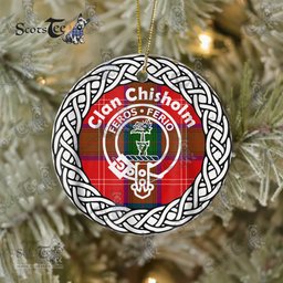 Chisholm Clan Tartan Crest Badge Plaid Ornament Gift. Christmas Tree Ornament Chisholm Clan Tartan Ornament Great Christmas Ornaments Gift