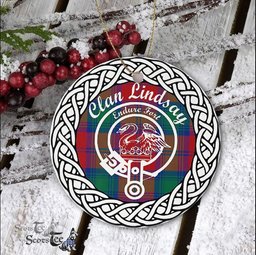 Lindsay Scottish Clan Tartan Crest Badge Old Plaid Ornament Gift. Christmas Tree Ornament Tartan Ornament Great Christmas Ornaments Gift