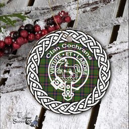 Cochrane Clan Tartan Crest Badge Plaid Ornament Gift. Christmas Tree Ornament Cochrane Clan Tartan Ornament Great Christmas Ornaments Gift