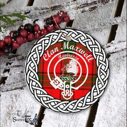 Maxwell Scottish Clan Tartan Crest Badge Old Plaid Ornament Gift. Christmas Tree Ornament Tartan Ornament Great Christmas Ornaments Gift