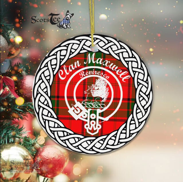 Maxwell Scottish Clan Tartan Crest Badge Old Plaid Ornament Gift. Christmas Tree Ornament Tartan Ornament Great Christmas Ornaments Gift