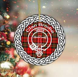 Brodie Clan Tartan Crest Badge Plaid Ornament Gift. Christmas Tree Ornament Brodie Clan Tartan Ornament Great Christmas Ornaments Gift