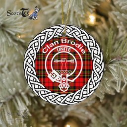 Brodie Clan Tartan Crest Badge Plaid Ornament Gift. Christmas Tree Ornament Brodie Clan Tartan Ornament Great Christmas Ornaments Gift