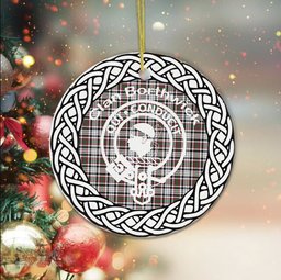 Borthwick Clan Tartan Crest Badge Plaid Ornament Gift. Christmas Tree Ornament Cleland Clan Tartan Ornament Great Christmas Ornaments Gift