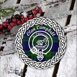 Campbell Clan Tartan Crest Badge Plaid Ornament Gift. Christmas Tree Ornament Campbell Clan Tartan Ornament Great Calder Ornaments Gift