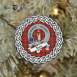 Bain Clan Tartan Crest Badge Plaid Ornament Gift. Christmas Tree Ornament Bain Clan Tartan Ornament Great Christmas Ornaments Gift