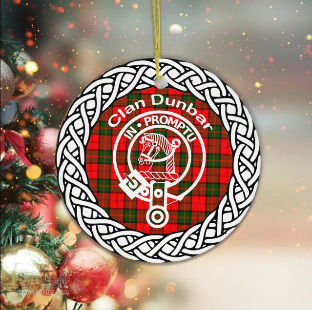 Dunbar Clan Tartan Crest Badge Plaid Ornament Gift. Christmas Tree Ornament Tartan Ornament Great Christmas Ornaments Gift