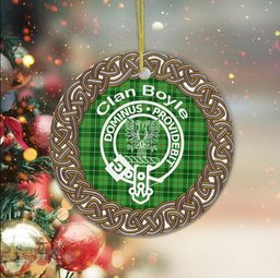 Boyle Clan Tartan Crest Badge Plaid Ornament Gift. Christmas Tree Ornament Boyle Clan Tartan Ornament Great Christmas Ornaments Gift
