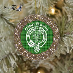 Boyle Clan Tartan Crest Badge Plaid Ornament Gift. Christmas Tree Ornament Boyle Clan Tartan Ornament Great Christmas Ornaments Gift
