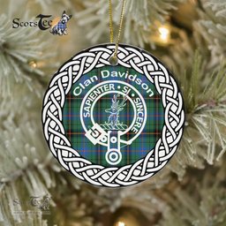 Davidson Ancient Clan Tartan Crest Badge Plaid Ornament Gift. Christmas Tree Ornament Tartan Ornament Great Christmas Ornaments Gift