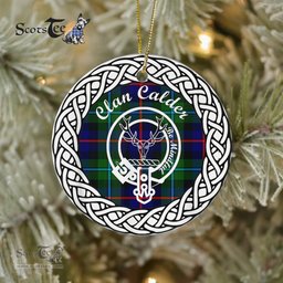Calder Clan Tartan Crest Badge Plaid Ornament Gift. Christmas Tree Ornament Cleland Clan Tartan Ornament Great Calder Ornaments Gift