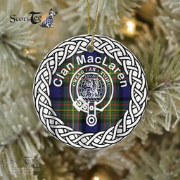 MacLaren Scottish Clan Tartan Crest Badge Old Plaid Ornament Gift. Christmas Tree Ornament Tartan Ornament Great Christmas Ornaments Gift