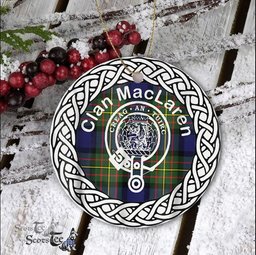 MacLaren Scottish Clan Tartan Crest Badge Old Plaid Ornament Gift. Christmas Tree Ornament Tartan Ornament Great Christmas Ornaments Gift