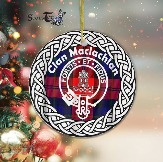 MacLachlan Scottish Clan Tartan Crest Badge Old Plaid Ornament Gift. Christmas Tree Ornament Tartan Ornament Great Christmas Ornaments Gift