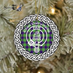 Dalrymple Clan Tartan Crest Badge Plaid Ornament Gift. Christmas Tree Ornament Tartan Ornament Great Christmas Ornaments Gift