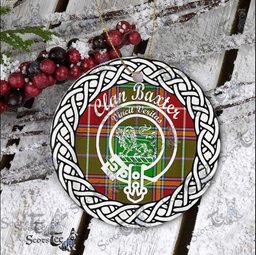 Baxter Clan Tartan Crest Badge Plaid Ornament Gift. Christmas Tree Ornament Baxter Clan Tartan Ornament Great Christmas Ornaments Gift