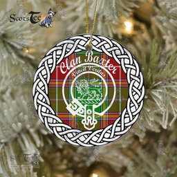 Baxter Clan Tartan Crest Badge Plaid Ornament Gift. Christmas Tree Ornament Baxter Clan Tartan Ornament Great Christmas Ornaments Gift