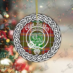 Baxter Clan Tartan Crest Badge Plaid Ornament Gift. Christmas Tree Ornament Baxter Clan Tartan Ornament Great Christmas Ornaments Gift