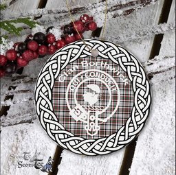 Borthwick Clan Tartan Crest Badge Plaid Ornament Gift. Christmas Tree Ornament Cleland Clan Tartan Ornament Great Christmas Ornaments Gift