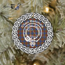 Belshes Clan Tartan Crest Badge Plaid Ornament Gift. Christmas Tree Ornament Belshes Clan Tartan Ornament Great Christmas Ornaments Gift