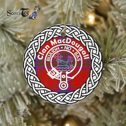 MacDougall Scottish Clan Tartan Crest Badge Old Plaid Ornament Gift. Christmas Tree Ornament Tartan Ornament Great Christmas Ornaments Gift