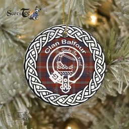Balfour Clan Tartan Crest Badge Plaid Ornament Gift. Christmas Tree Ornament Balfour Clan Tartan Ornament Great Christmas Ornaments Gift