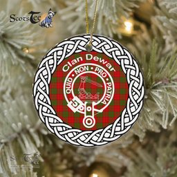 Dewar Clan Tartan Crest Badge Plaid Ornament Gift. Christmas Tree Ornament Tartan Ornament Great Christmas Ornaments Gift