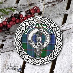 Kirkpatrick Scottish Clan Tartan Crest Badge Old Plaid Ornament Gift. Christmas Tree Ornament Tartan Ornament Great Christmas Ornaments Gift
