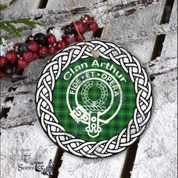 Arthur Clan Tartan Crest Badge Plaid Ornament Gift. Christmas Tree Ornament Arthur Clan Tartan Ornament Great Christmas Ornaments Gift