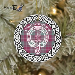 Crawford Clan Tartan Crest Badge Plaid Ornament Gift. Christmas Tree Ornament Crawford Clan Tartan Ornament Great Christmas Ornaments Gift