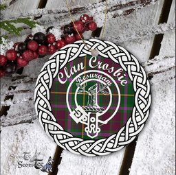 Crosbie Clan Tartan Crest Badge Plaid Ornament Gift. Christmas Tree Ornament Crosbie Clan Tartan Ornament Great Christmas Ornaments Gift