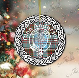 Anderson Clan Tartan Crest Badge Plaid Ornament Gift. Christmas Tree Ornament Anderson Clan Tartan Ornament Great Christmas Ornaments Gift