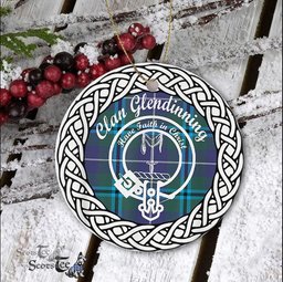 Glendinning Clan Tartan Crest Badge Plaid Ornament Gift. Christmas Tree Ornament Tartan Ornament Great Christmas Ornaments Gift