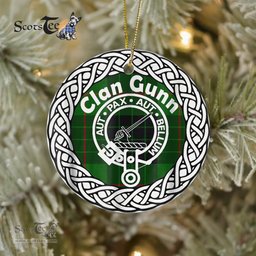 Gunn Ancient Clan Tartan Crest Badge Plaid Ornament Gift. Christmas Tree Ornament Tartan Ornament Great Christmas Ornaments Gift