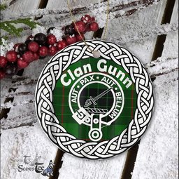 Gunn Ancient Clan Tartan Crest Badge Plaid Ornament Gift. Christmas Tree Ornament Tartan Ornament Great Christmas Ornaments Gift