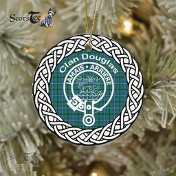 Douglas Clan Tartan Crest Badge Plaid Ornament Gift. Christmas Tree Ornament Tartan Ornament Great Christmas Ornaments Gift