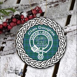 Douglas Clan Tartan Crest Badge Plaid Ornament Gift. Christmas Tree Ornament Tartan Ornament Great Christmas Ornaments Gift