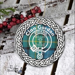 Gordon Ancient Clan Tartan Crest Badge Plaid Ornament Gift. Christmas Tree Ornament Tartan Ornament Great Christmas Ornaments Gift