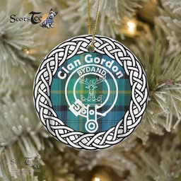 Gordon Ancient Clan Tartan Crest Badge Plaid Ornament Gift. Christmas Tree Ornament Tartan Ornament Great Christmas Ornaments Gift