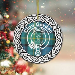 Gordon Ancient Clan Tartan Crest Badge Plaid Ornament Gift. Christmas Tree Ornament Tartan Ornament Great Christmas Ornaments Gift