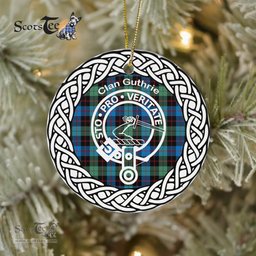 Guthrie Clan Tartan Crest Badge Plaid Ornament Gift. Christmas Tree Ornament Tartan Ornament Great Christmas Ornaments Gift