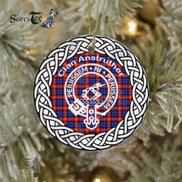 Anstruther Clan Tartan Crest Badge Plaid Ornament Gift. Christmas Tree Ornament Anstruther Clan Tartan Ornament Great Christmas Ornaments Gift