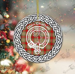 Chattan Clan Tartan Crest Badge Plaid Ornament Gift. Christmas Tree Ornament Chattan Clan Tartan Ornament Great Christmas Ornaments Gift