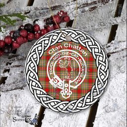 Chattan Clan Tartan Crest Badge Plaid Ornament Gift. Christmas Tree Ornament Chattan Clan Tartan Ornament Great Christmas Ornaments Gift