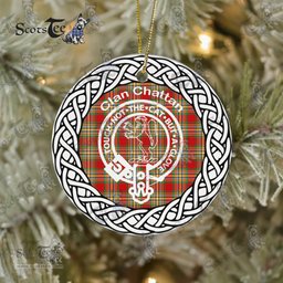 Chattan Clan Tartan Crest Badge Plaid Ornament Gift. Christmas Tree Ornament Chattan Clan Tartan Ornament Great Christmas Ornaments Gift